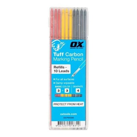OX TOOLS OX Pro Tuff Carbon Marking Pencil Leads, PK10 OX-P503202